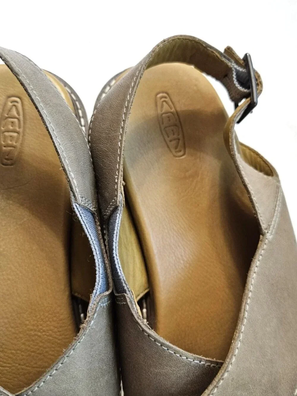 Keen Lana Cross Strap Sandals Brown Leather Women's Size 9.5 Adjustable Strap